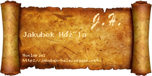 Jakubek Héla névjegykártya